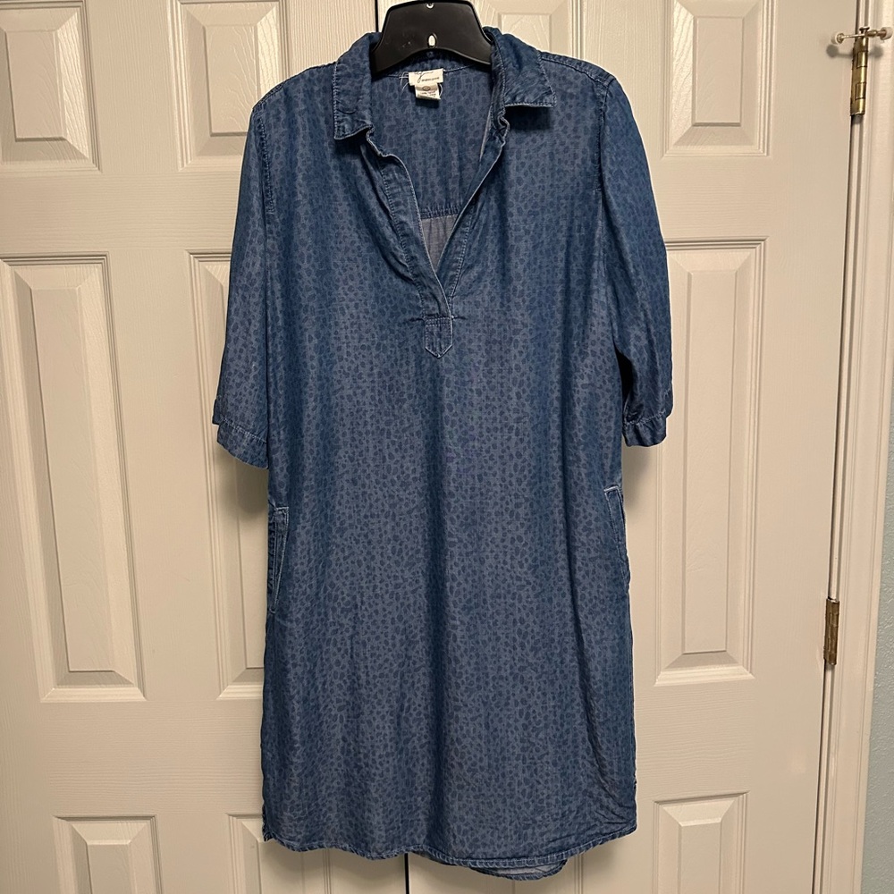 Andrea Jovine Blue Tencel Shirtdress size M